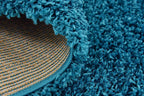 Unique Loom Solid Shag Collection Area Rug (8' Square, Turquoise)
