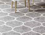 Rugs.com Lattice Frieze Collection Rug – 8' Square Light Gray Medium Rug Perfect for Living Rooms, Kitchens, Entryways
