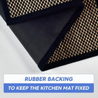 Artoid Mode Washable Non Skid Kitchen Rugs and Mats Doormat, Absorbent Door Mat Rugs for Kitchen Floor Front of Sink Hallway Black 17x47 Inch