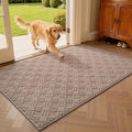 LUMI Indoor Door Mat, Absorbent Non-Slip Thin Doormat, Washable Door Mats, Woven Pattern Inside Floor Mat, Ideal for Entryway, Front Door, Home Decor, 36"x60", Woven Taupe