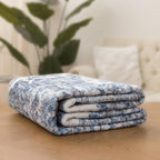 ReaLife Rugs Machine Washable Area Rug Runner - Living Room Bedroom Bathroom Kitchen Entryway Office - Padded Low Pile Stain Resistant Premium - Boho Farmhouse Vintage - Joy - Blue Ivory 2'6" x 6'