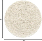 Unique Loom Solid Shag Collection Area Rug (3' 3" Round, Snow White)