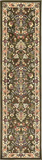 Unique Loom Sialk Hill Collection Area Rug - Washington (2' 2" x 8' 2" Runner Green/Hunter Green)