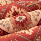 SERISSA Area Rug 3x5 Boho Rugs for Bedroom, Washable Non-Slip Living Room Rug, Ultra Soft Print Distressed Vintage Red Beige Rug Low-Pile Throw Carpet for Entry Kitchen Bedroom Nursery Dorm Decor