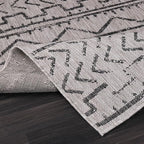 Beverly Rug Waikiki Indoor Outdoor Rug 5x7, Washable Outside Carpet for Patio, Deck, Porch, Trellis Area Rug, Water Resistant, Dark Grey - Light Grey