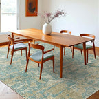 WITSHOCK Living Room Area Rugs 8x10：Modern Abstract Machine Washable Large Rug for Bedroom Dining Room Non-Slip Stain Resistant Home Office Decor,Teal Brown
