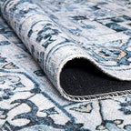 Bloom Rugs Caria Washable Non-Slip 5x7 Rug - Blue Traditional Area Rug for Living Room, Bedroom, Dining Room, and Kitchen - Exact Size: 5' x 7'