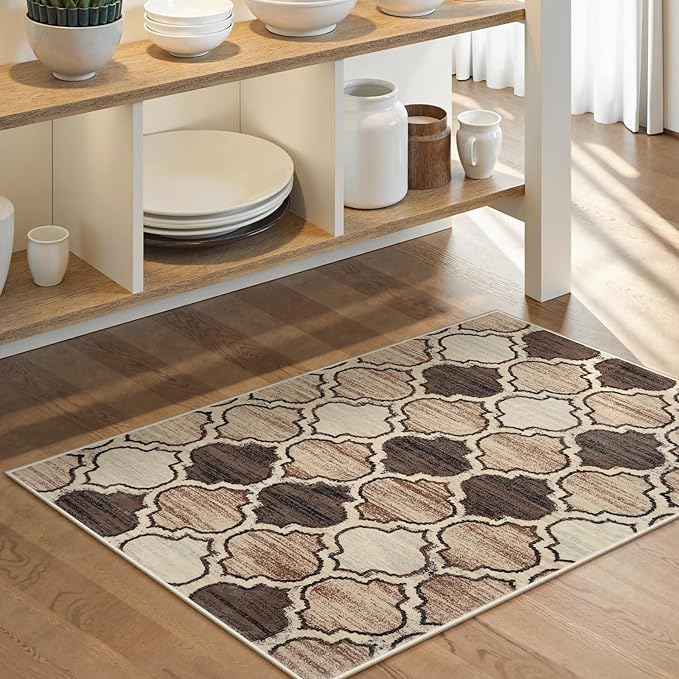 Lahome Moroccan Entry Rug - 2x3 Small Area Rug Washable Rug Non-Slip- Rugs for Entryway Soft Throw Bathroom Door Mat Indoor Entrance Capet for Bedroom Laundry Room