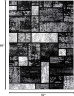 LUXE WEAVERS Modern Geometric Squares 10007 Gray 5x7 Area Rug