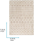 Livabliss Hapsburg Moroccan Shag Area Rug, 5'3" x 7'3", Beige