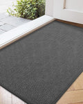 Color&Geometry Thin Indoor Entrance Mats for Home, 17"X29.5" Indoor Mats for Entryway Non Slip Rubber Backed, Dirt Trapper Door Rugs for Entryway Indoor Washable, Charcoal Grey (Rolled-up NO Creases)