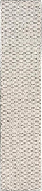 Nourison Home Courtyard Ivory Silver 2'2" x 12' Area Rug - Easy Clean, Non Shedding, Bed Room, Living Room, Dining Room, Kitchen (12' Runner)