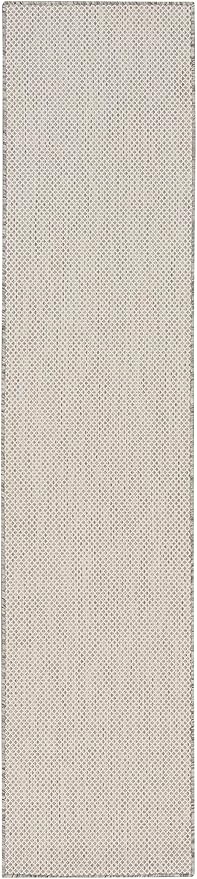 Nourison Home Courtyard Ivory Silver 2'2" x 10' Area Rug - Easy Clean, Non Shedding, Bed Room, Living Room, Dining Room, Kitchen (10' Runner)