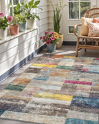 LUMI Ultra Thin Door Mat, 24x36 Non Slip Indoor Doormat Entrance Washable Rugs Entryway Oriental Vintage Soft Carpet for Kitchen Bedroom Front Door, Multicolor