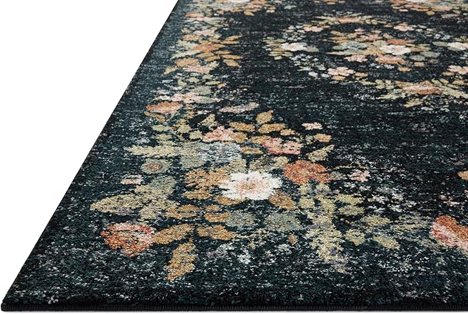 Loloi Rifle Paper Co. Laurel Collection LAU-01 Dark Navy 9'-2" x 12'-2" Area Rug
