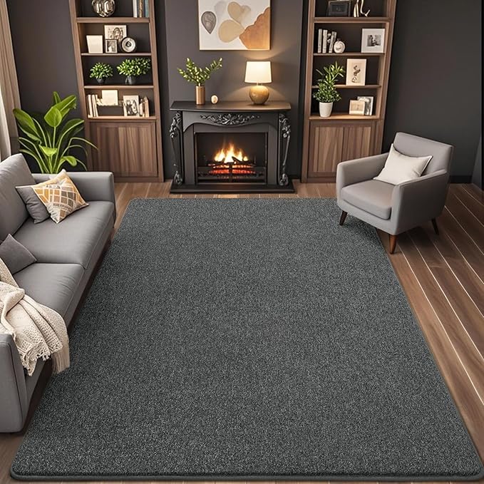 AROGAN Washable 4×6 Living Room Rug, Modern Area Rugs with Soft Memory Foam for Bedroom, Minimalist Non-Slip Indoor Floor Carpet for Dining Room Office Kids Playroom Decor, Black and White