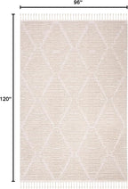 SAFAVIEH Area Rug 8x10 - Marrakech Collection - Large - Beige, Moroccan Boho Tribal Tassel Design, Non-Shedding & Easy Cleaning, Ideal for Living Room, Bedroom, Office, Dining Space (MRK517C)