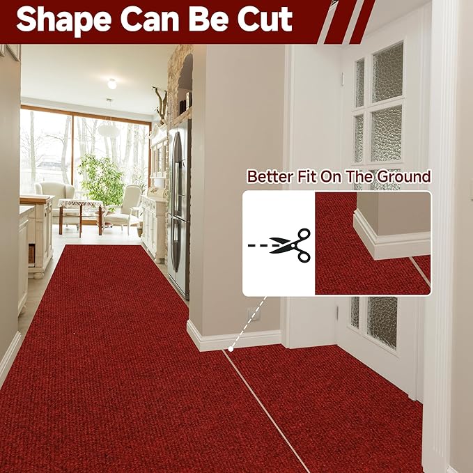 jxgzyy Red Commercial Outdoor Mat 2'11" x 4'11", Non Slip Front Door Mat Outside Entrance, Heavy Duty Waterproof Floor Mat for Porch, Home, Patio, Garage, Entryway