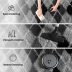 Zentavio Area Rugs for Living Room Large Rugs for Bedroom 5x8 Carpet Fluffy Fuzzy Soft Shag Aesthetic Plush High Pile Gray Throw Rug for Nursery Kids Room Dorm Diomond Black
