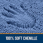 OLANLY Bathroom Rugs 24x16, Extra Soft Absorbent Chenille Bath Rugs, Rubber Backing Quick Dry, Machine Washable Bath Mats for Bathroom Floor, Tub and Shower, Home Decor Accessories, Cornflower Blue