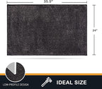 PURRUGS Dirt Trapping Door Mat 24" x 35.5", Non-Slip Machine Washable Entry Rug, Shoe Scraper, Dog Doormat, Super Absorbent Welcome Mat for Front & Back Door, Muddy Shoes & Paws, Charcoal