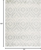 SAFAVIEH Adirondack Collection Area Rug - 6' x 9', Ivory & Green, Modern Diamond Distressed Design, Non-Shedding & Easy Care, Ideal for High Traffic Areas in Living Room, Bedroom (ADR131X)