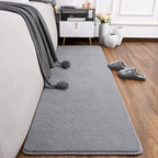 AROGAN 2x8 Feet Shag Runner Rug for Hallways, Washable Rugs with Memory Foam for Bedroom, Entryway Indoor Fluffy Throw Rug for Bedside Living Room Kids Girls Nursery Dorm Room Decor, Grey
