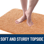 OLANLY Dog Door Mat for Muddy Paws 59x24, Absorbs Moisture and Dirt, Absorbent Non-Slip Washable Doormat, Quick Dry Chenille Mud Mat for Dogs, Entry Indoor Entryway Carpet for Inside Floor, Orange