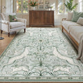 Lahome Boho Animal 6x9 Washable Living Room Area Rugs, Green Soft Rugs for Bedroom, Botanical Large Boho Non Slip Dining Room Carpet for Under Table Office Kids Playroom (6x9ft,Light Green)