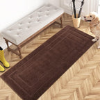 PURRUGS Dirt Trapping Door Mat 24" x 59", Non-Slip/Skid Machine Washable Entryway Rug, Dog Doormat, Super Absorbent Welcome Mat for Muddy Wet Shoes and Paws, Brown