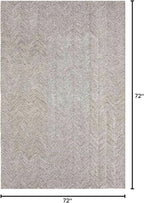 Modern Herringbone Chevron Collection Handcrafted Wool Area Rug - Durable, Zigzag Pattern, for High Traffic, Contemporary Design for Living Room, Bedroom, Dining Room Decor (Dark Olive, 6' round)