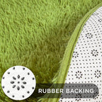 Andency Grass Green Round Area Rug for Bedroom, Soft Shag Circle Rug 6x6 for Room, Fluffy Faux Fur Carpet for Home Decor, Circular Fuzzy Plush Rug for Living Room, Playroom
