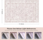 Pink Nursery Rug 5x8 Large Area Rugs for Living Room Vintage Rug Boho Floral Washable Area Rugs Indoor Carpet for Bedroom Dining Room Kids Room