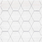 Unique Loom Trellis Frieze Collection Area Rug - Geometric (6' Square, Ivory/ Gray)