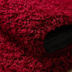 Unique Loom Solid Shag Collection Area Rug (9' x 12' 2" Rectangle Cherry Red)
