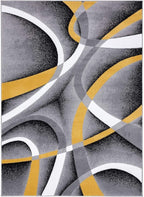 2305 Geometric Abstract Yellow 8x10 Area Rugs for Living Room
