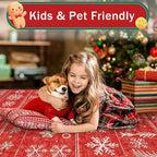 Area Rug 4x6 Christmas Rugs, Machine Washable Boho Christmas Tree Snowflake Rug Non-Slip Soft Low Pile Holiday Indoor Rugs for Bedroom Kitchen Dining Room Office(Xmas Red, 4'x6')