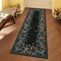 Lahome Boho Floral 2x6 Black Bathroom Runner Rugs Non Skid Washable, Rug Runners for Hallways Non Slip Kitchen Carpet Runner, Soft Runners for Entryway Laundry Bedroom(2x6ft,Black)
