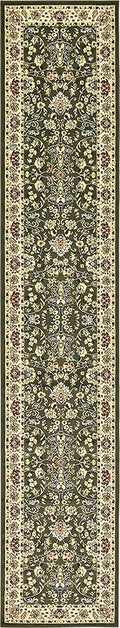 Unique Loom Sialk Hill Collection Area Rug - Washington (3' x 16' 5" Runner Green/Hunter Green)