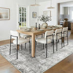 Washable Area Rugs 5'x7' Non-Slip Modern Abstract Soft for Living Room Entryway Bedroom Nursery, Print Pattern, Gray White Grey