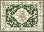 Green Bohemian Rectangular Area Rugs for Living Room Bedroom 5 x 8 ft Vintage Farmhouse Floral Pattern Non-Shedding Soft Low Pile Rug Non Slip Washable Rug for Nursery Entryway Playroom
