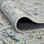 Bloom Rugs Washable Non-Slip 9' x 12' Rug - Cream/Light Blue/Teal Traditional Medallion Area Rug for Living Room, Bedroom, Dining Room, and Kitchen - Exact Size: 9' x 12'