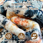 VK VK·LIVING Entryway Washable Rug 2'x3' Small Boho Bathroom Throw Area Rug Non Slip Doormat Indoor Front Door Machine Washable Carpet for Bathroom Kitchen Vintage (Blue Orange)