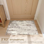 2x3 Entryway Area Rug: Washable Neutral Modern Abstract Small Rug - Non-Slip Low Pile Throw Indoor Carpet for Entrance Kitchen Front Door Mat Bathroom Entry Kids Room - Brown/Grey/Beige
