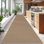 Braided Runner Rug 3x18 Ft Washable Runners for Hallways Non Slip Kitchen Runner Rug Cotton Long Entryway Runner Indoor, Woven Carpet for Hall Stair Entryway, Orange/Tan/Brown