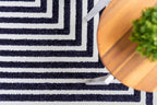 Unique Loom Sabrina Soto Outdoor Collection Geometric, Modern, Vibrant, Carved Area Rug (9' 0 x 12' 0 Rectangular, Navy Blue/ Ivory)