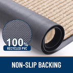 OLANLY Front Door Mat Indoor Outdoor Entrance, Waterproof Heavy Duty Doormat, Fade Resistant, Low Profile, Easy Clean Patio Porch Welcome Floor Mats for Entry, 59x20, Beige