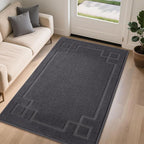 BEQHAUSE Door Mat 36" x 60", Non-Slip Door Mats Indoor Entryway Rugs Washable Low-Profile Absorbent and Stain Resist Floor Mats, Dog Door Mat for Front Back Door, Muddy Wet Shoes & Paws, Dark Grey
