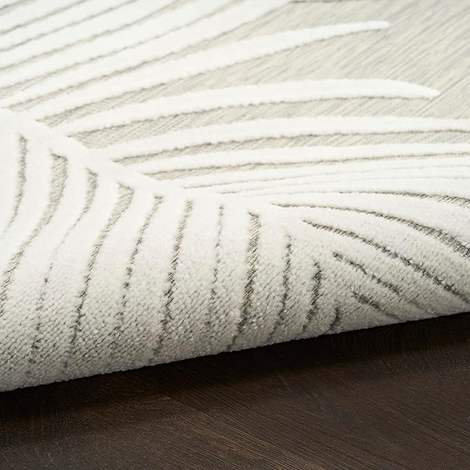 Nourison Home Suncoast Grey 9' x 12' Area Rug - Easy Clean, Non Shedding, Bed Room, Living Room, Dining Room, Kitchen (9' x 12')