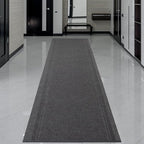 English Home Custom Size Non Slip Striped Design Light Weight Durable PVC Backing Thin Pile Runner Rug (26" x 40')